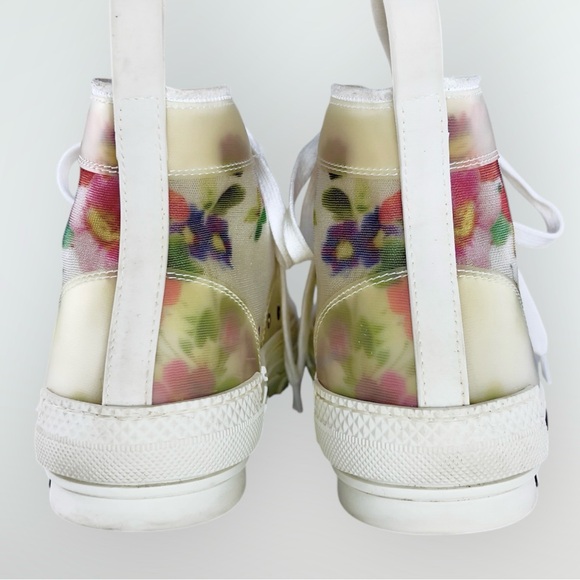 Christian Dior Technical Neutral Canvas Flower Unisex B23 High Top Sneakers - 37 - Picture 6 of 10